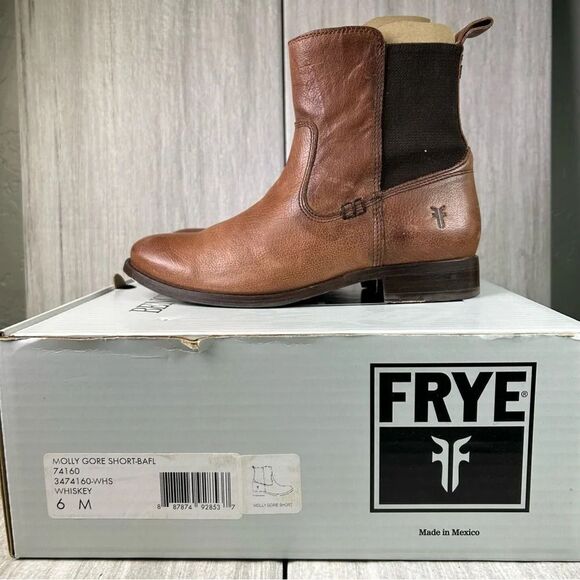 Frye Molly Gore Short Whiskey Leather Bootie Ankle Boot Shoe Women Size 6 B - Picture 9 of 11